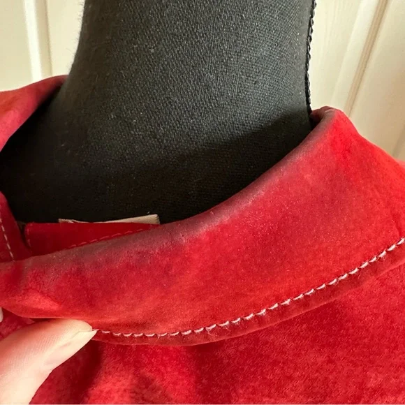 TravelSmith Red Suede 1990’s Jacket - Picture 4 of 9